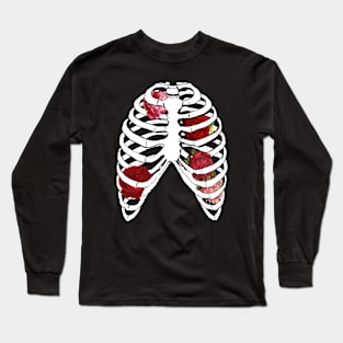 Rib Cage with Roses Long Sleeve T-Shirt